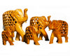 Elephant Carved Whitewood Set 1.5"-2"-2.5"-3"-4" Trunk Up