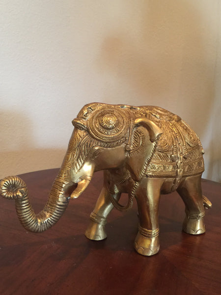 Brass Elephant Decorated