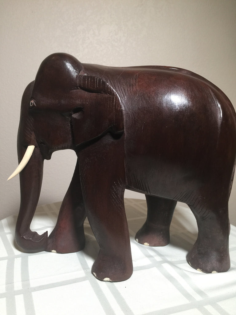Elephant Statues Hand Carved from Acacia wood from Kerala