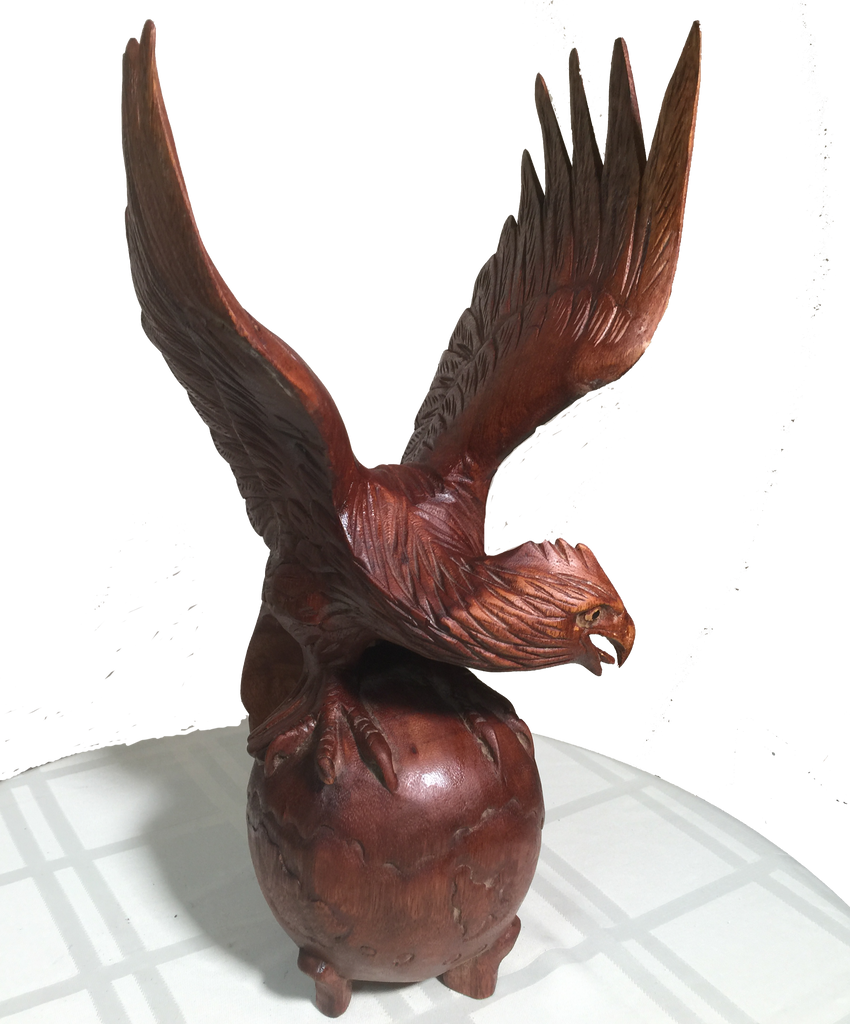 Wooden playing Eagle, hand carved from Suar wood