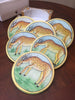 Coaster Marble Round 4" dia x 3 1/2" H set of 6 in Square Marble Box- Deer