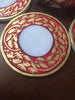 Coaster Marble Round 4" dia x 3 1/2" H set of 6 in Round Box in Red ArtWork