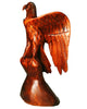 Wooden Eagle hand carved from Suar wood with brown polished 16.5" - Right