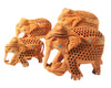 Elephant Carved Whitewood Set 3"-4"-5" & 6" Trunk Down